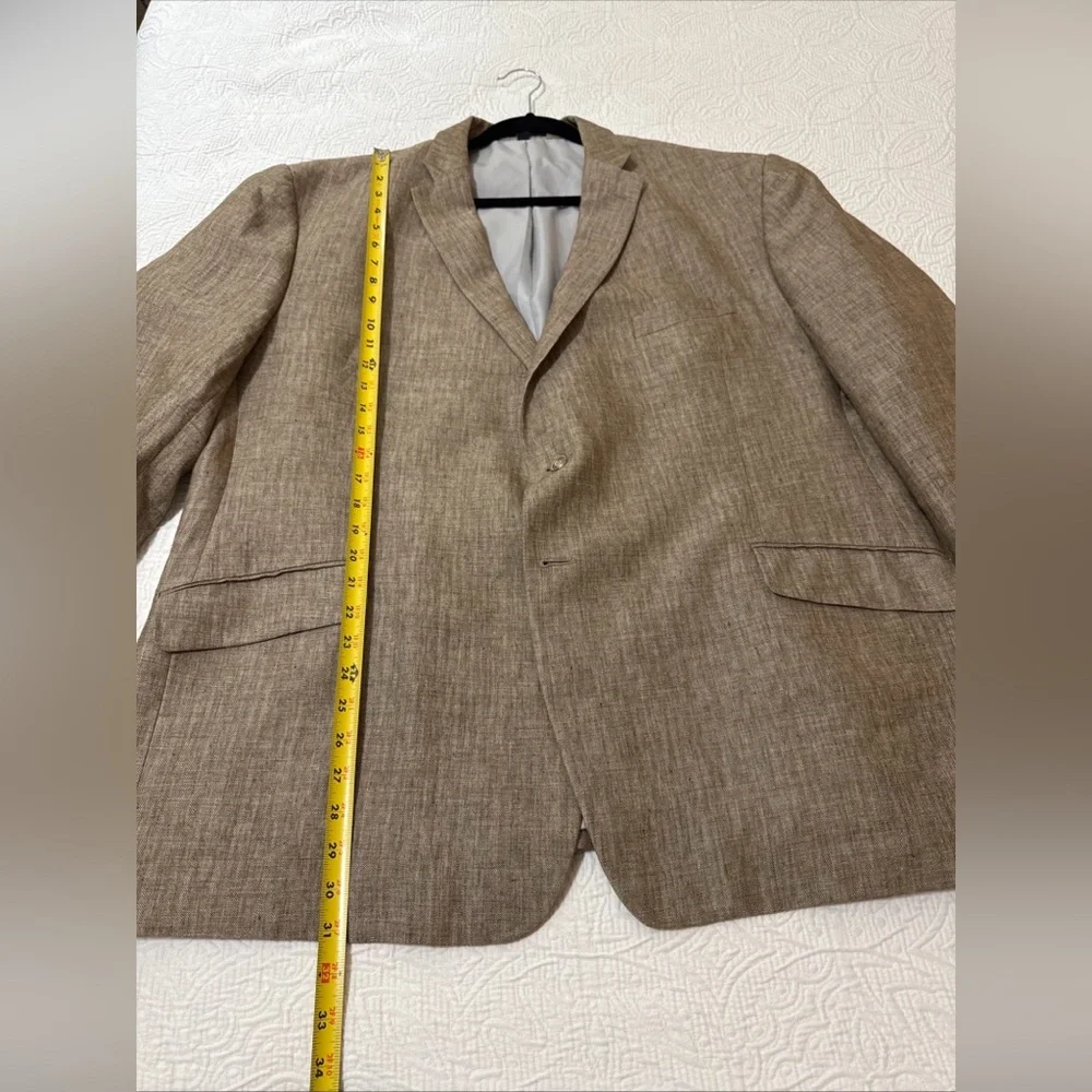 JOS A‎ BANK Tailored Fit Linen Light Brown Two Button Blazer Sport Coat Sz 52R